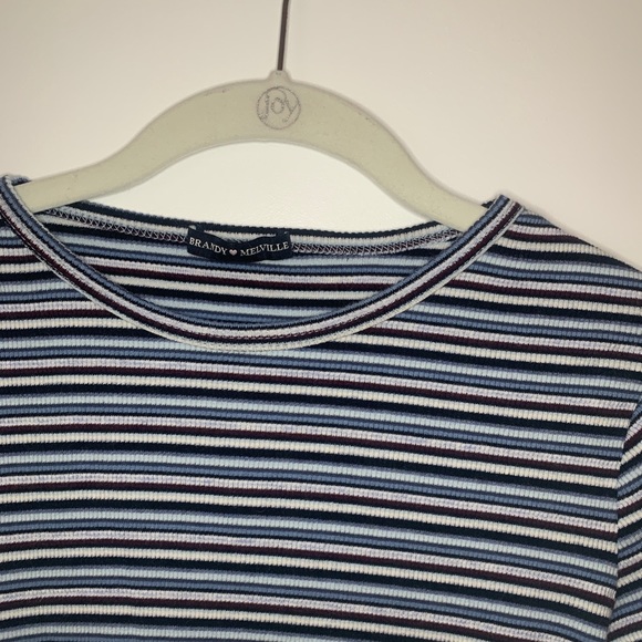 Brandy Melville Long Sleeve Striped Santana Top - Picture 5 of 7
